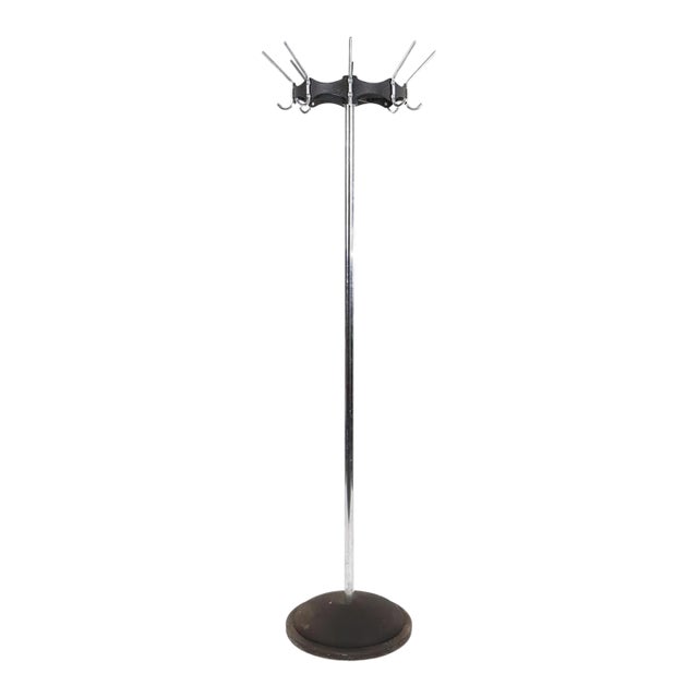 Mid 20th Century Eight Hook Steel Coat Tree Rack For Sale