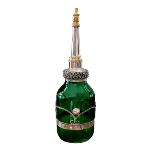 Recycled Vintage Moroccan Perfume Bottle / Green