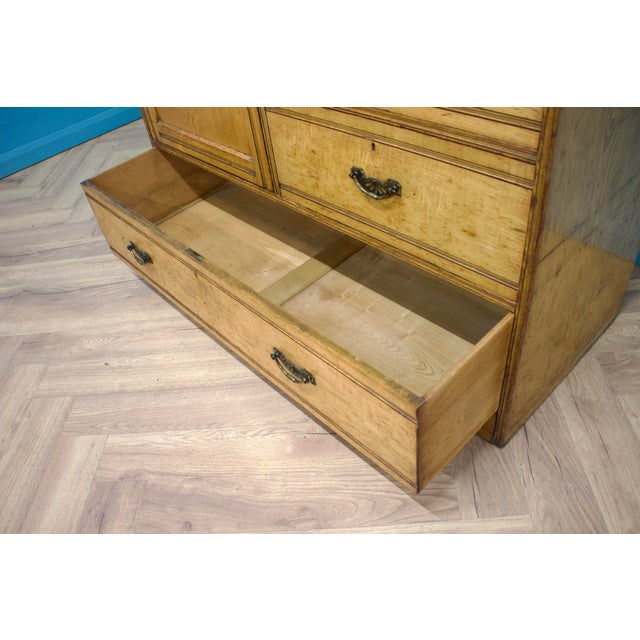 Edwardian Ash Compact Combination Wardrobe, 1900s For Sale - Image 9 of 13