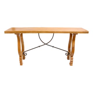Console Table Wood and Iron For Sale