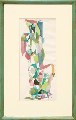 Ellwood Graham "Indian Dance" Abstract Geometric Composition circa early 1960s