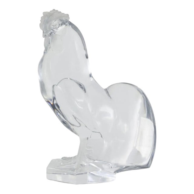 Large Crystal Rooster by Marc Lalique for Maison Lalique, 1950s For Sale
