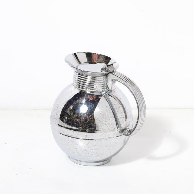 1930s Art Deco Machine Age Chrome Coffee Pot/Pitcher Signed Manning Bowman For Sale - Image 9 of 13