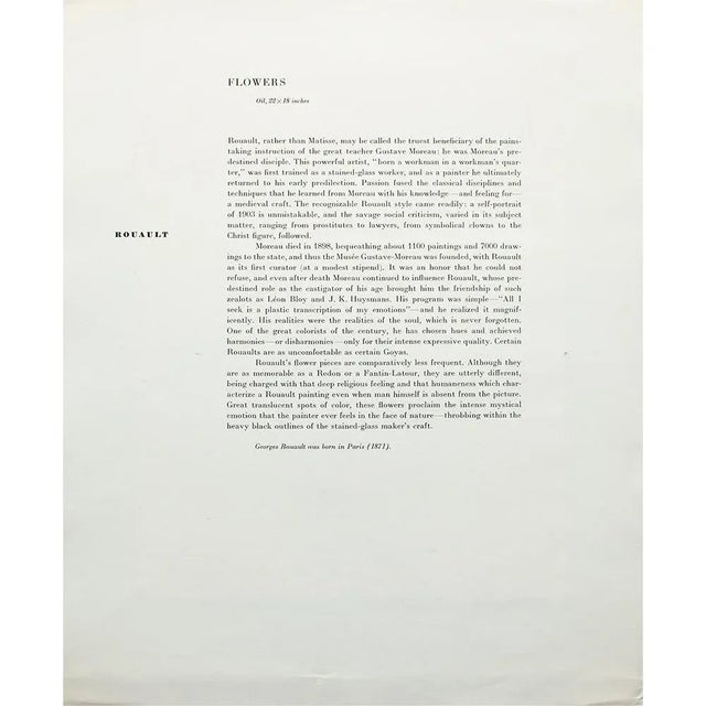 1950s 1950s After Georges Rouault "Flowers", First Edition Swiss Full-Color Print For Sale - Image 5 of 9