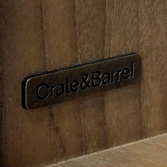 Tan Crate & Barrel Blake Storage Cabinet For Sale - Image 8 of 9