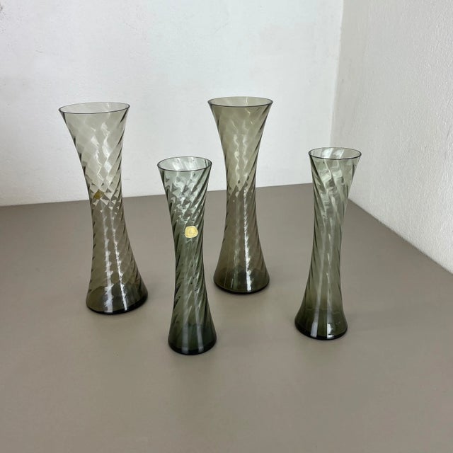 Hand Blown Crystal Glass Vases from Alfred Taube, Germany, 1960s, Set of 4 For Sale - Image 4 of 18