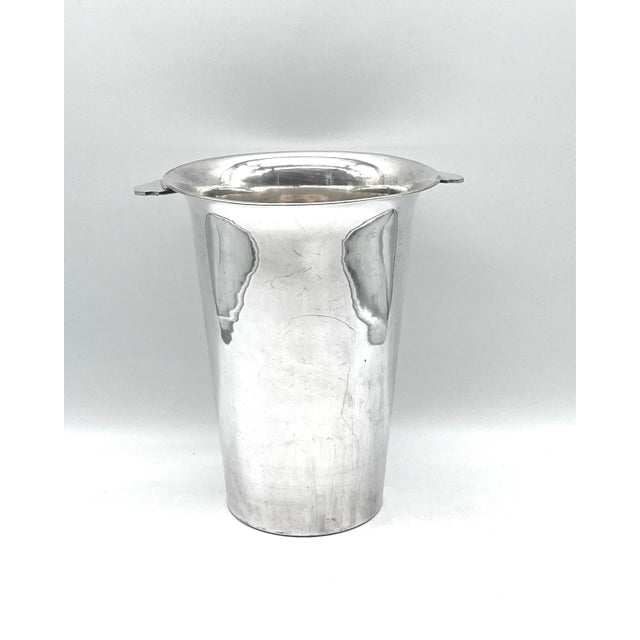 Large French Art Deco Champagne Cooler in Silver-Plated Brass, 1930s For Sale - Image 4 of 15