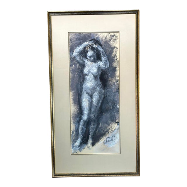 Late 20th Century Framed Pastel Nude Figure Study, Signed Stevan Kissel For Sale