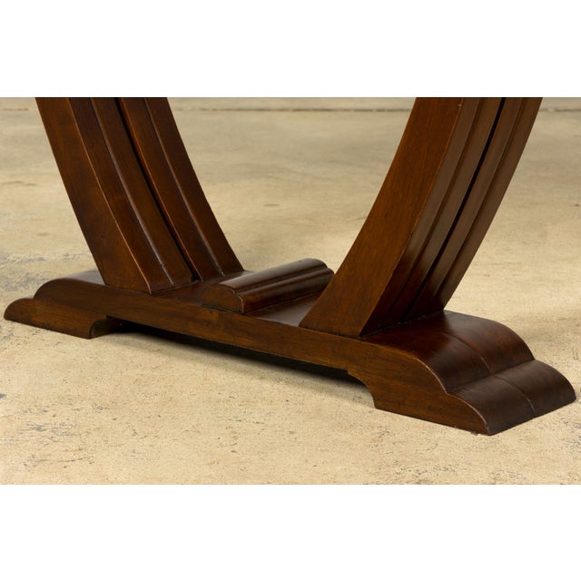 Brown 1930s French Art Deco Walnut Console Table For Sale - Image 8 of 18