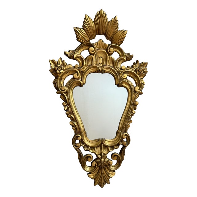 Vintage French Gilt Cornucopia Mirror, 1950s For Sale