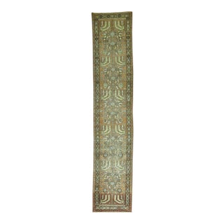 Early 20th Century Shabby Chic Tree of Life Runner - 1'10" x 9'8" For Sale