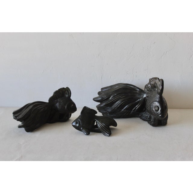1970s Ceramic Sculptural Glazed Koi Goldfish Decorations-Set of 3 For Sale - Image 11 of 12