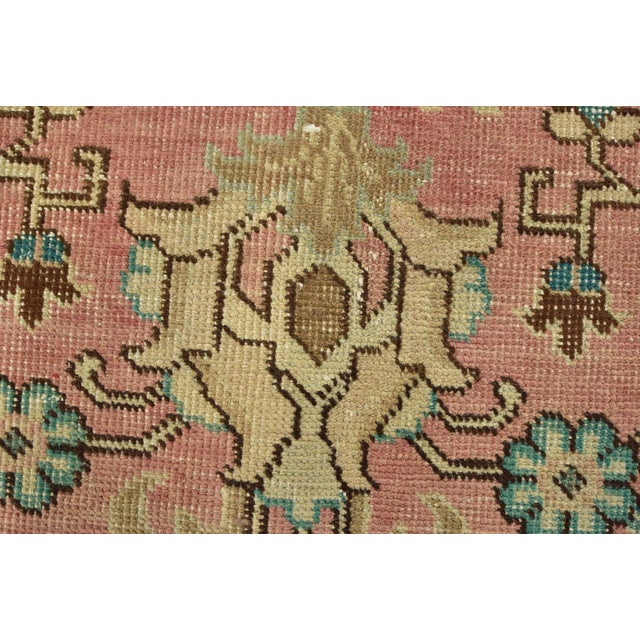 1980s Tabriz Rug 10' X 12'7'' Pink Wool Vintage Distressed Hand-Knotted Carpet For Sale - Image 5 of 15