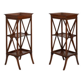 Neoclassical Mahogany Bedside Tables, 1960s, Set of 2 For Sale