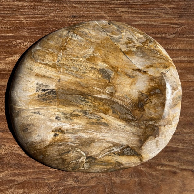 Beige Petrified Wood Trinket Tray, 1980s For Sale - Image 8 of 9