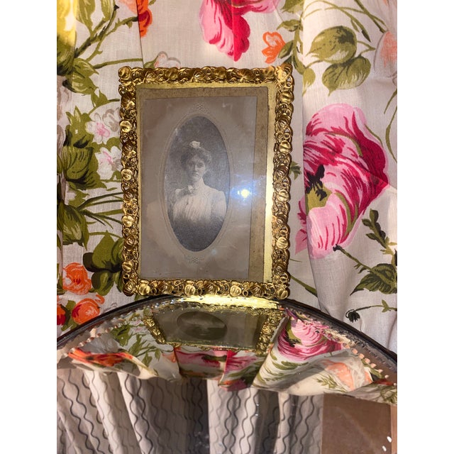 Antique Photo Frame . Antique Gilded Frame With an Oval Victorian Cabinet Card Portrait. For Sale - Image 9 of 9