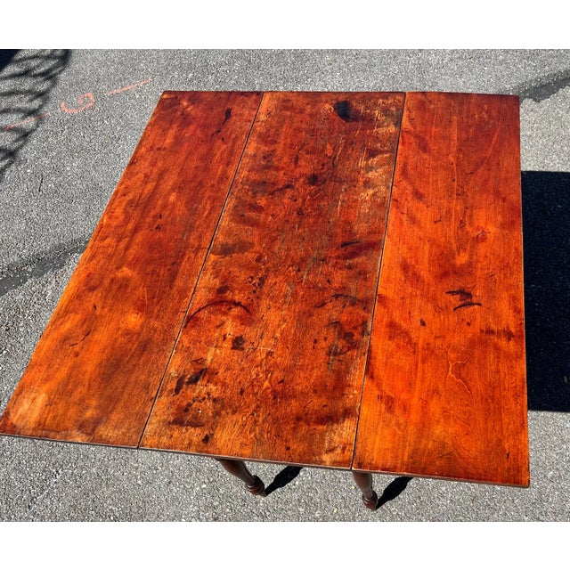 Late 19th Century 19th Century American Cherrywood Drop-Leaf Table For Sale - Image 5 of 11