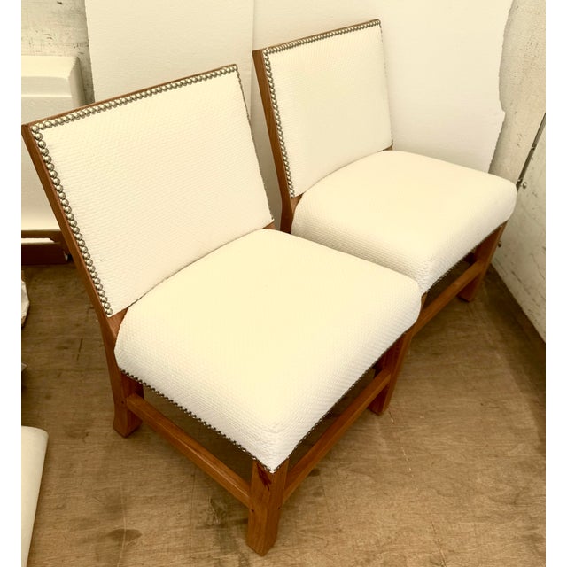 White Teak Outdoor Shin Toaster Chair by Lee Industries, Pair For Sale - Image 8 of 12