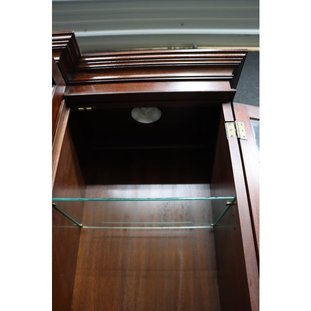 Henkel Harris Virginia Galleries Genuine Mahogany Two-Piece Breakfront China Cabinet For Sale - Image 9 of 17
