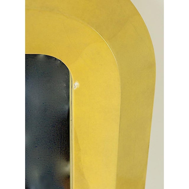 Large Lacquered Parchment and Chrome Framed Mirror after Karl Springer For Sale - Image 11 of 12