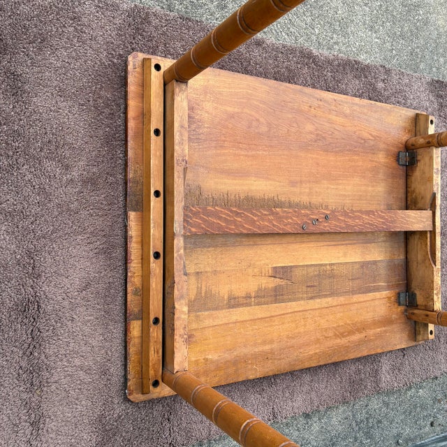 Late 19th Century Antique American Folding Sewing Table With Faux Bamboo Legs For Sale - Image 12 of 12