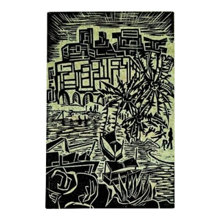 1940s Jacob Heller Caleta South American Woodblock For Sale