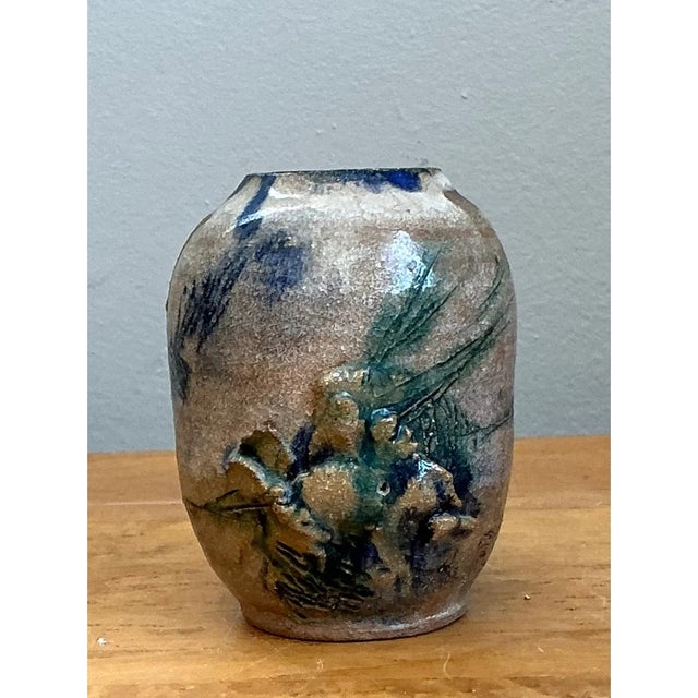 Late 20th Century Vintage Abstract Glazed Pottery Vase For Sale - Image 5 of 12