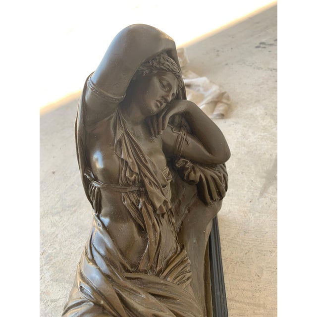 Italian Bronze Tuscany Neoclassical Style Sculpture Featuring a Relaxed Woman For Sale - Image 10 of 12