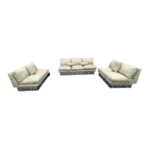 1970s Vintage Imperial Silk Living Room Sofa and Loveseats- 4 Pieces