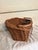 Brown Vintage Wicker French Market Basket With Bicycle Mount & Carrying Handle For Sale - Image 8 of 12