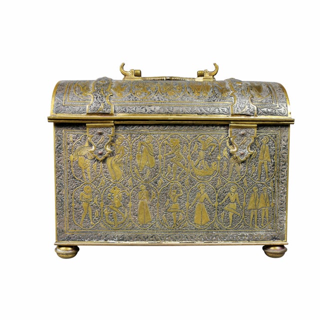 Renaissance Revival Damacened and Bronze Casket For Sale - Image 9 of 13