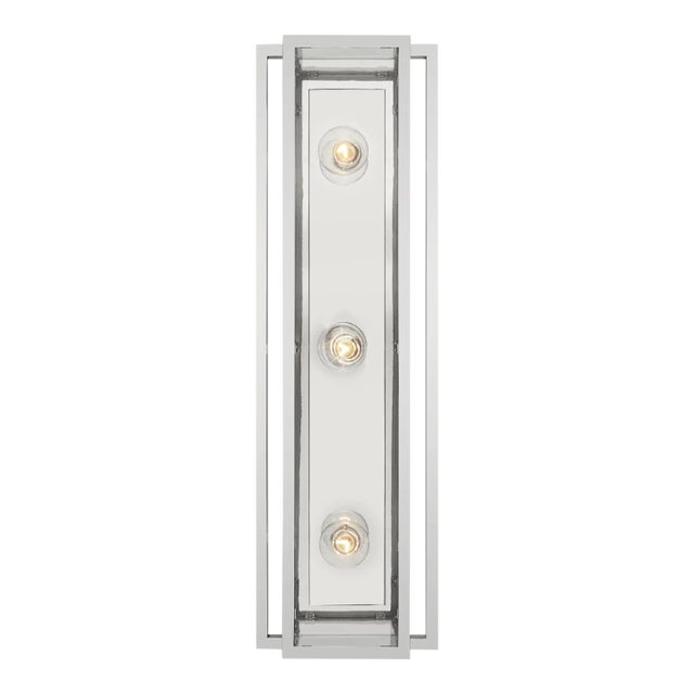 Ian K. Fowler for Visual Comfort Signature Halle 24" Vanity Light in Polished Nickel with Clear Glass For Sale