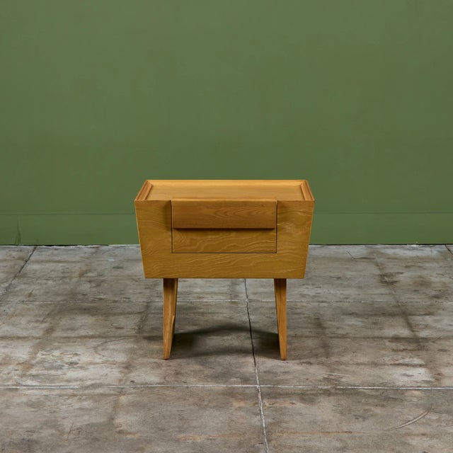 Brown Saltman Paul Laszlo Oak Nightstand for Brown Saltman For Sale - Image 4 of 18