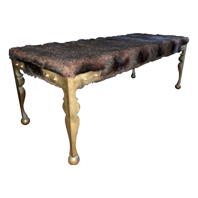 Bronze and Polyester Fur Bench by Pucci De Rossi, 1990s For Sale