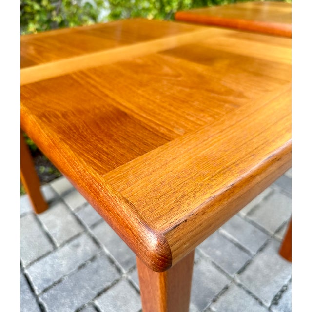 Amber 1980s Refinished Danish Modern Teak Side / End Tables by Abj - a Pair For Sale - Image 8 of 10