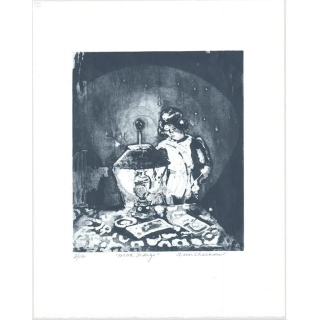 Contemporary 1996 Ann Chernow Mood Indigo Aquatint and Etching For Sale - Image 3 of 3