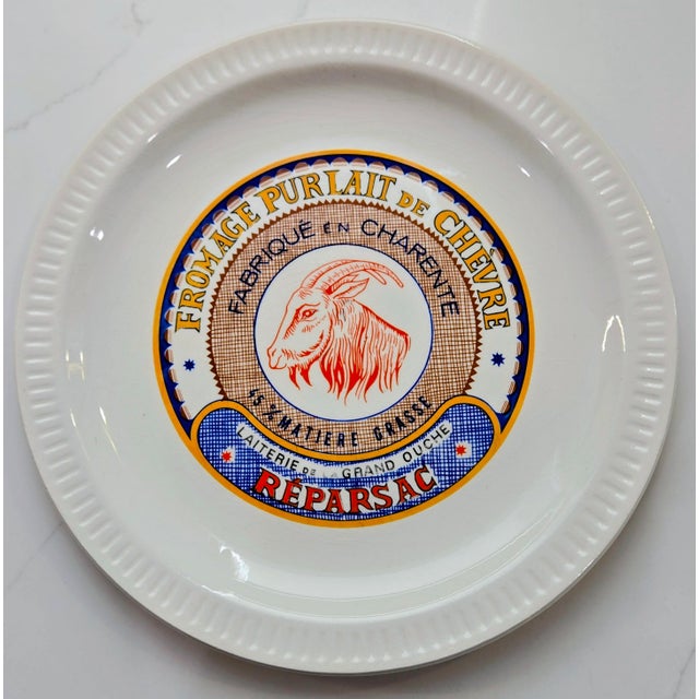 Ceramic Vintage French Faïence De St. Amand “Fromages De France” Cheese Plates, Set of 6 For Sale - Image 7 of 17