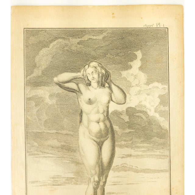 We are selling this unframed French Old Master style copper plate engraving. This engraving of a female figure is labeled...