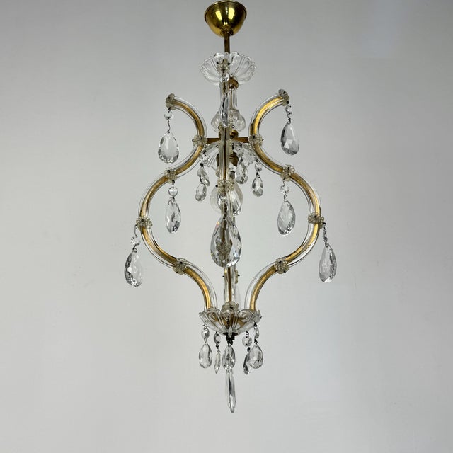 Small Maria Theresa Style Crystal Chandelier from Salviati, Italy, 1930s, in Good conditions. Designed before 1890 This...