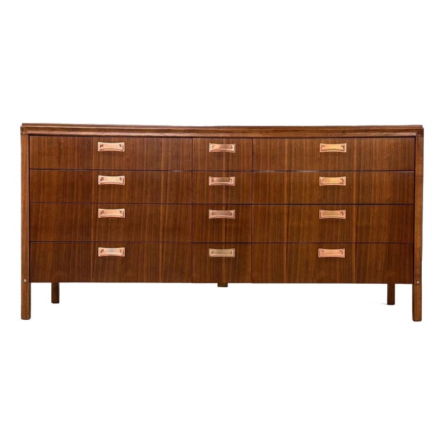 Refinished Walnut and Copper Long Dresser For Sale