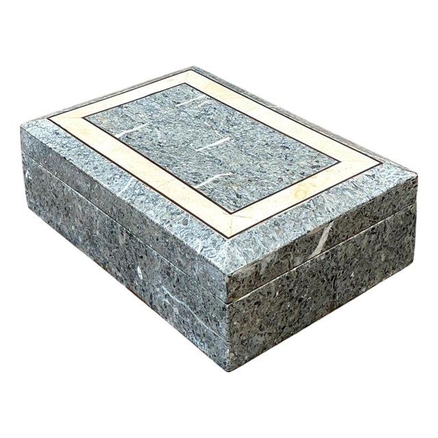 Vintage Tessellated Stone Trinket Box For Sale