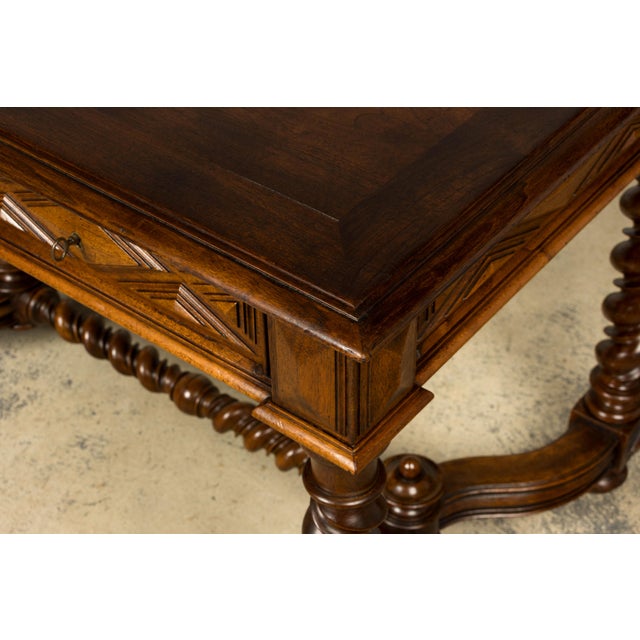Late 19th Century French Louis XIII Style Walnut Writing Table For Sale - Image 9 of 18