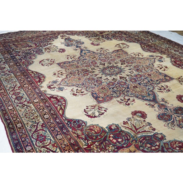 Textile Late 19th Century Antique Kerman Rug 9'8'' X 14'6'' For Sale - Image 7 of 10