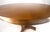 1970s Baker Round Racetrack Single Pedestal Base Two Leave Fruitwood Dining Table For Sale - Image 5 of 11