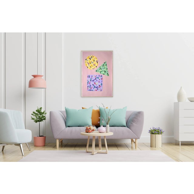 2022 "Square, Circle and Triangle" Abstract Acrylic Painting by Natalia Roman For Sale - Image 4 of 9