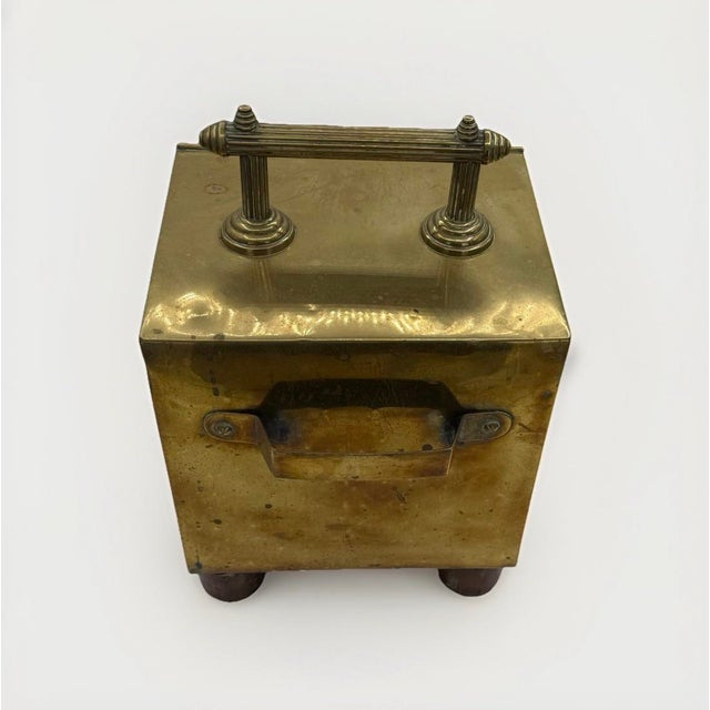 Metal Antique Late Victorian English Brass Coal Scuttle With Embossed Floral & Bee Motif For Sale - Image 7 of 10