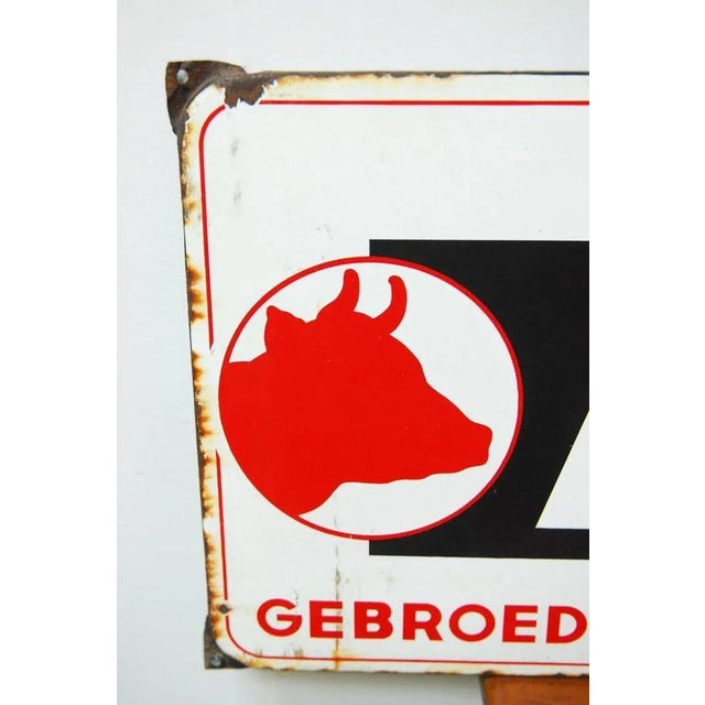 Antique Dutch Metal Farm Animal Feed Sign For Sale - Image 4 of 11