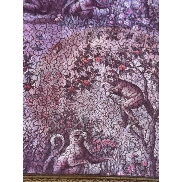 Lavender Vintage Monkey Themed Velvet Lined Sewing or Storage Caddy Chest For Sale - Image 8 of 10