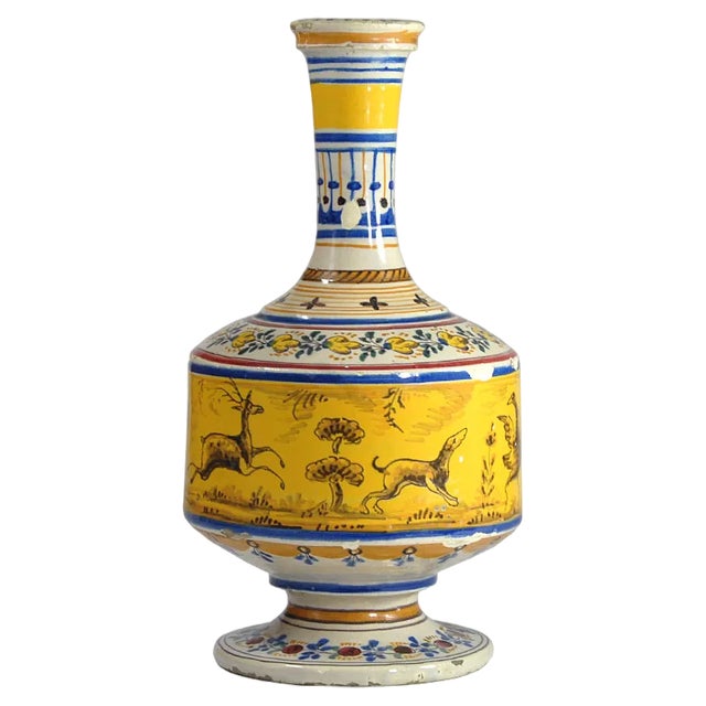 19th Century Majolica Vase from Alcora, Spain For Sale