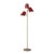 1960s Mid Century Modern Culver 3-Lighting Tree Brass Floor Lamp - Crimson Red Shades, Weathered Brass For Sale